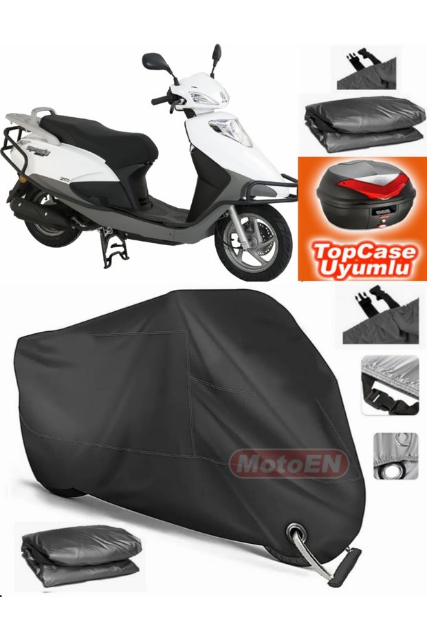 Black Lock Compatible Abush Speedy 125I Tarpaulin Topcase Rear Bag Compatible Motor Tarpaulin