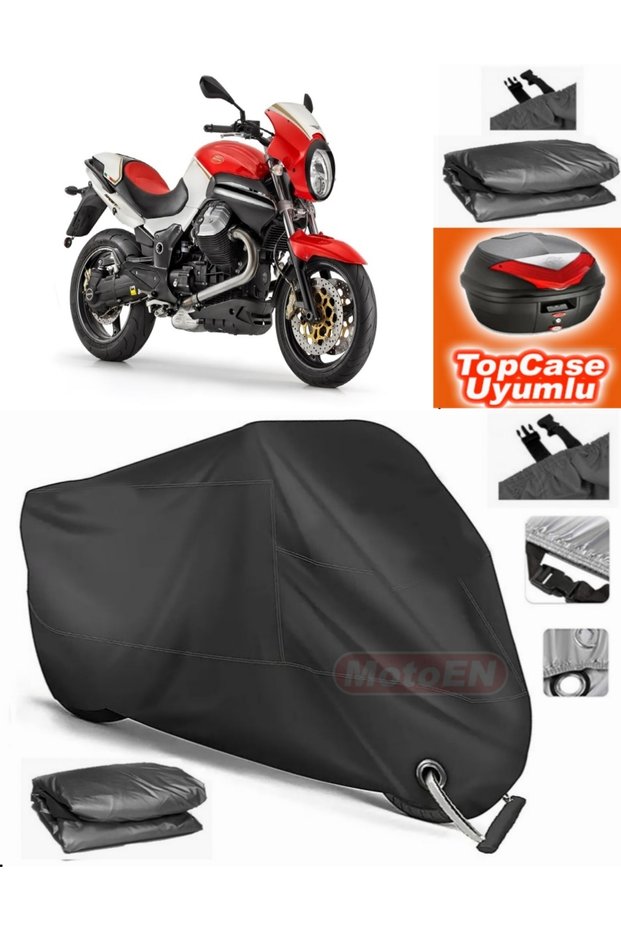 Black Lock Compatible Moto Guzzisport 1200 Tarpaulin Topcase Rear Bag Compatible Motor Tarpaulin