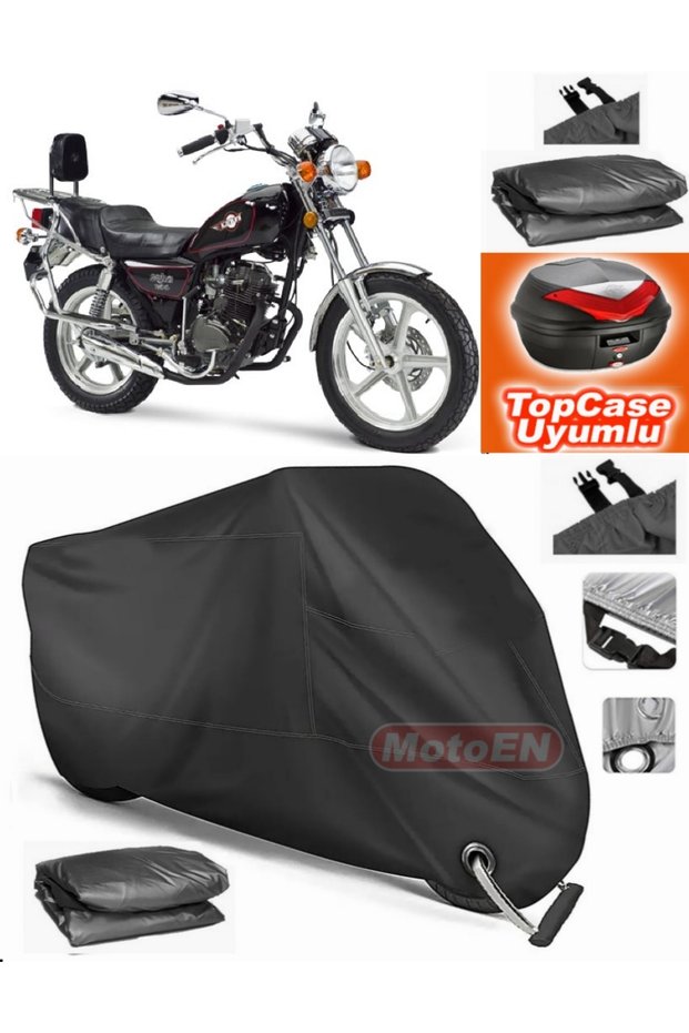 Black Lock Compatible Kanuni Seyhan 125 Tarpaulin Topcase Back Bag Compatible Motor Tarpaulin