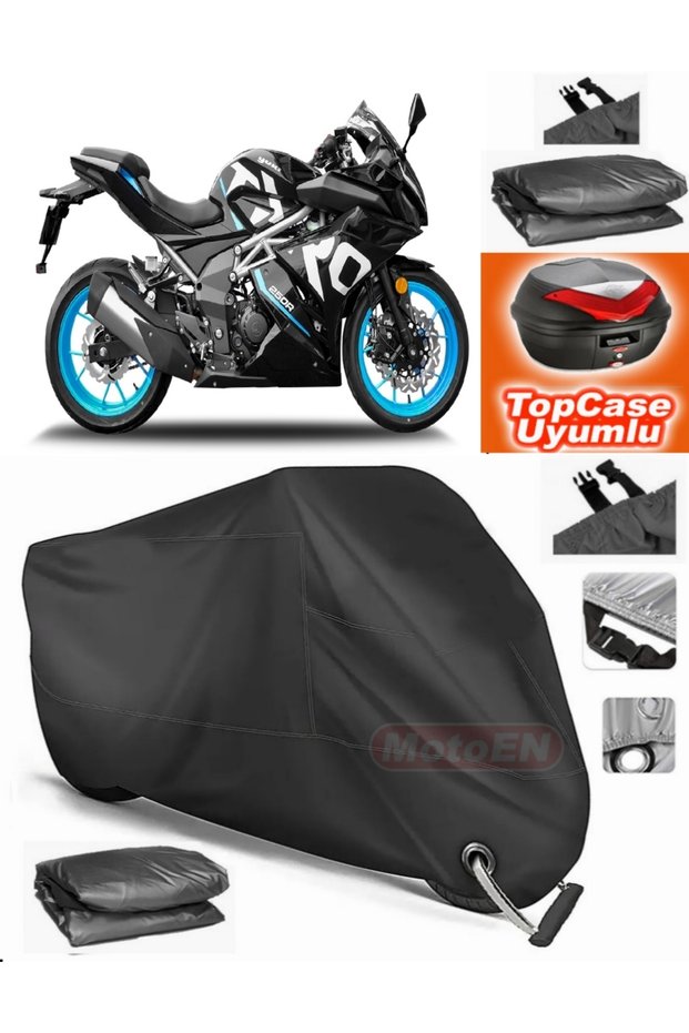 Black Lock Compatible Yuki Yk250 Tarpaulin Topcase Rear Bag Compatible Motor Tarpaulin