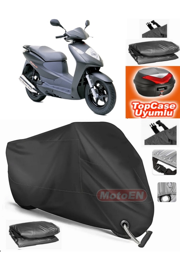 Black Lock Compatible Honda Dylan 150 Tarpaulin Topcase Rear Bag Compatible Motor Tarpaulin