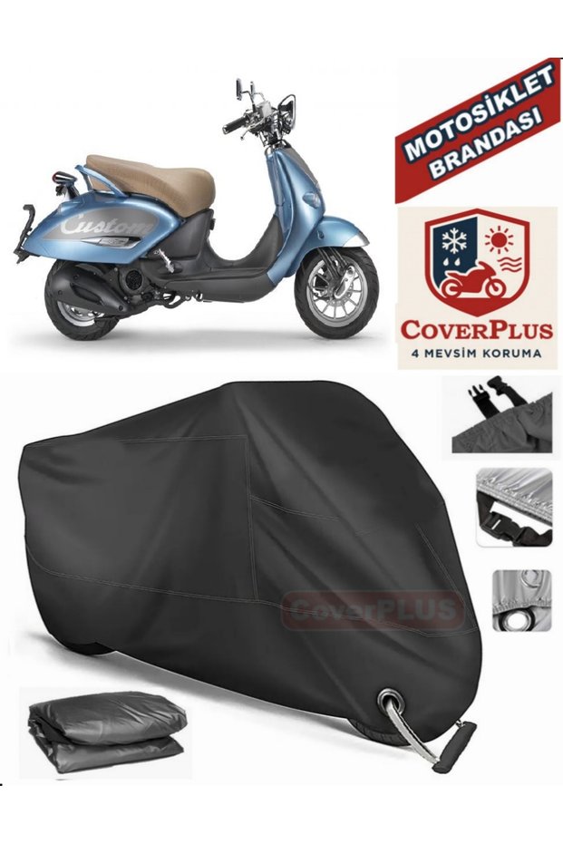 Black Lock Compatible Aprilia Mojito 125 Custom Motor Tarpaulin Motorcycle Tarpaulin Cover Tent