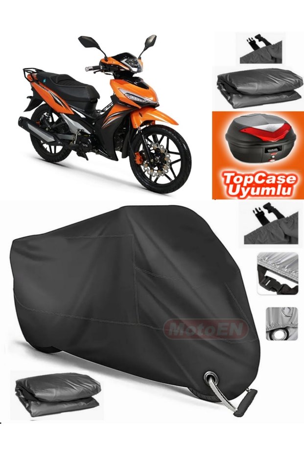 Black Lock Compatible Rks Easy Pro 50 Tarpaulin Topcase Back Bag Compatible Motor Tarpaulin