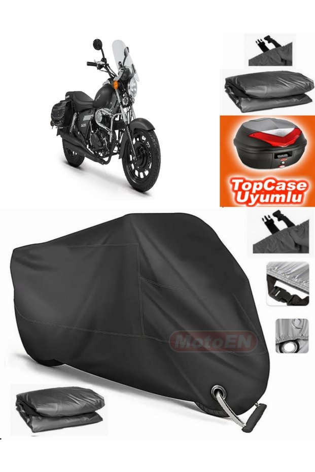 Black Lock Compatible Kuba Superlight 125 Tarpaulin Topcase Rear Bag Compatible Motor Tarpaulin