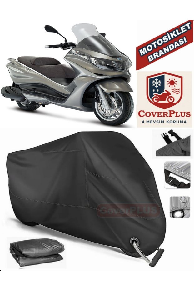 Black Lock Compatible Piaggio X10 350 Motor Tarpaulin Motorcycle Tarpaulin Cover Tent