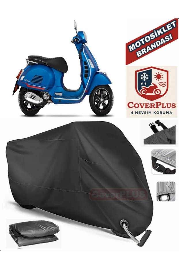 Black Lock Compatible Vespa Gt 200 Motor Tarpaulin Motorcycle Tarpaulin Cover Tent