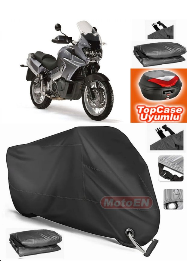 Black Lock Compatible Aprilia Caponord 1000 Etv Abs Tarpaulin Topcase Rear Bag Compatible Motor Tarpaulin