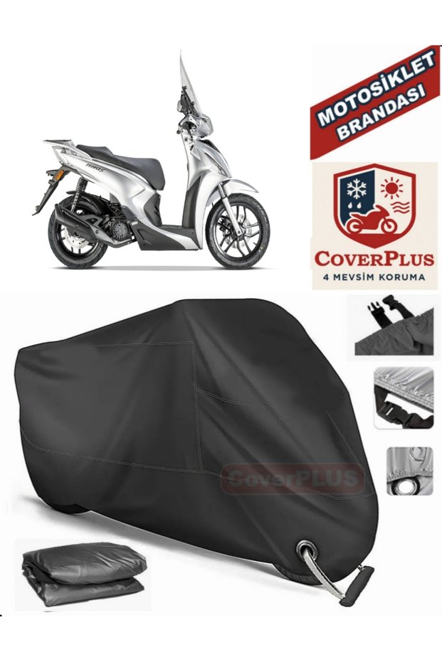 Black Lock Compatible Kymco People S 200I Motor Tarpaulin Motorcycle Tarpaulin Cover Tent