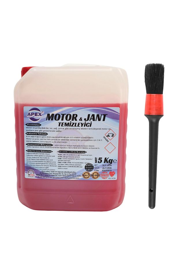 Oto Motor Ve Jant Temizleyici 5kg, Jant Parlatıcı Ve Araç Motor Temizleme Tek Formülde Fırça Hediye - 1