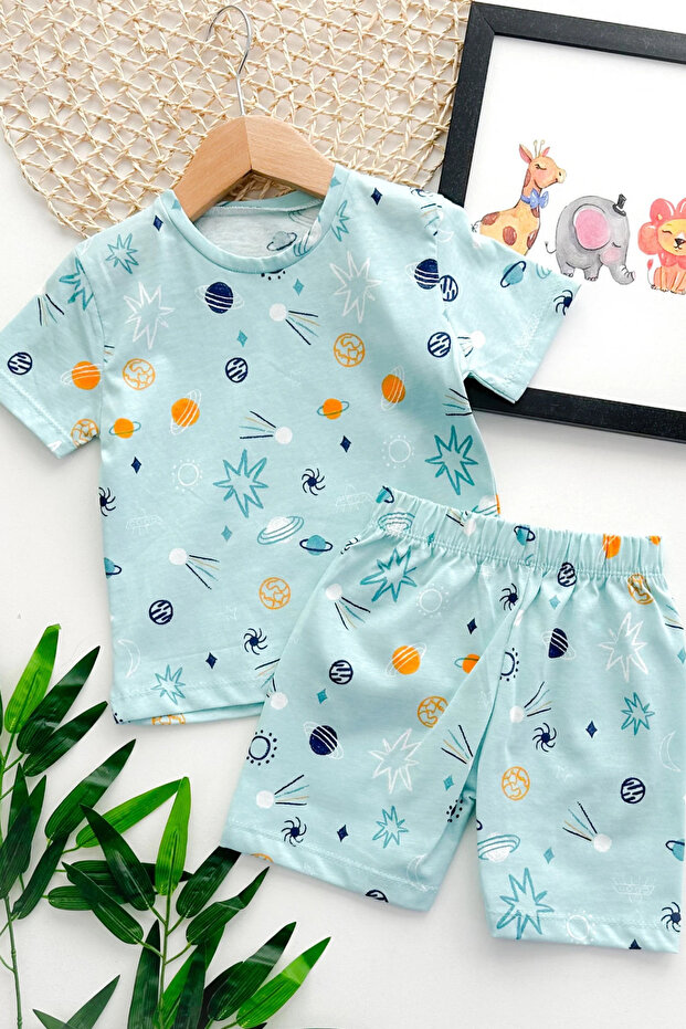 بدلة صيفية للأولاد منقوشة - 2