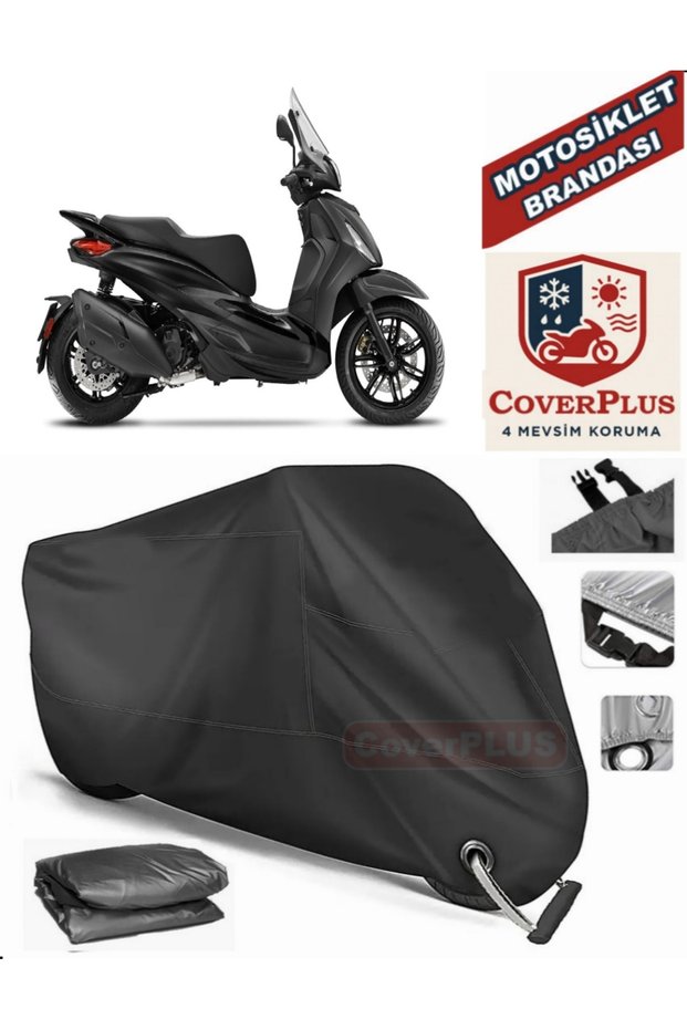 Black Lock Compatible Piaggio Beverly 400 Motor Tarpaulin Motorcycle Tarpaulin Cover Tent