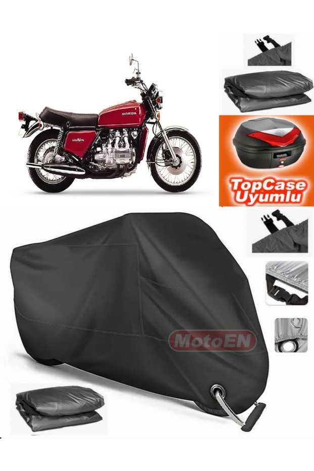 Black Lock Compatible Honda Goldwing Gl 1000 Tarpaulin Topcase Rear Bag Compatible Motor Tarpaulin