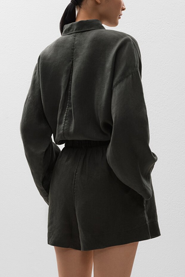 %100 keten bermuda - 5