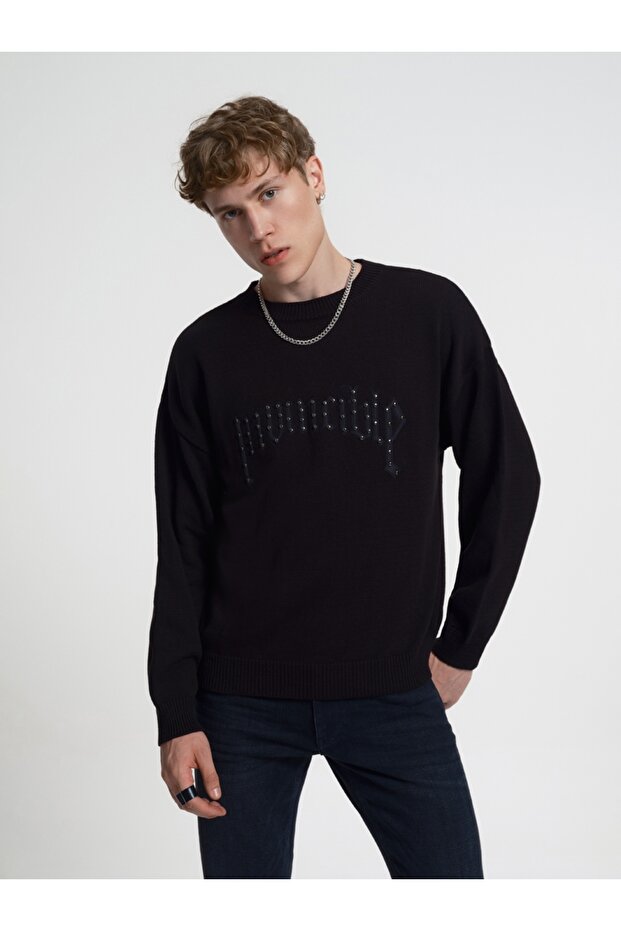 Oversize Fit Erkek Kazak - 1