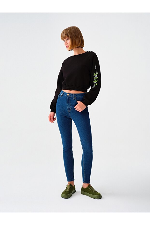 Loose Fit Kadın Sweatshirt - 5