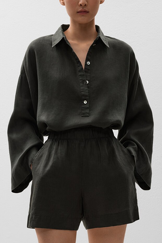 %100 keten bermuda - 4