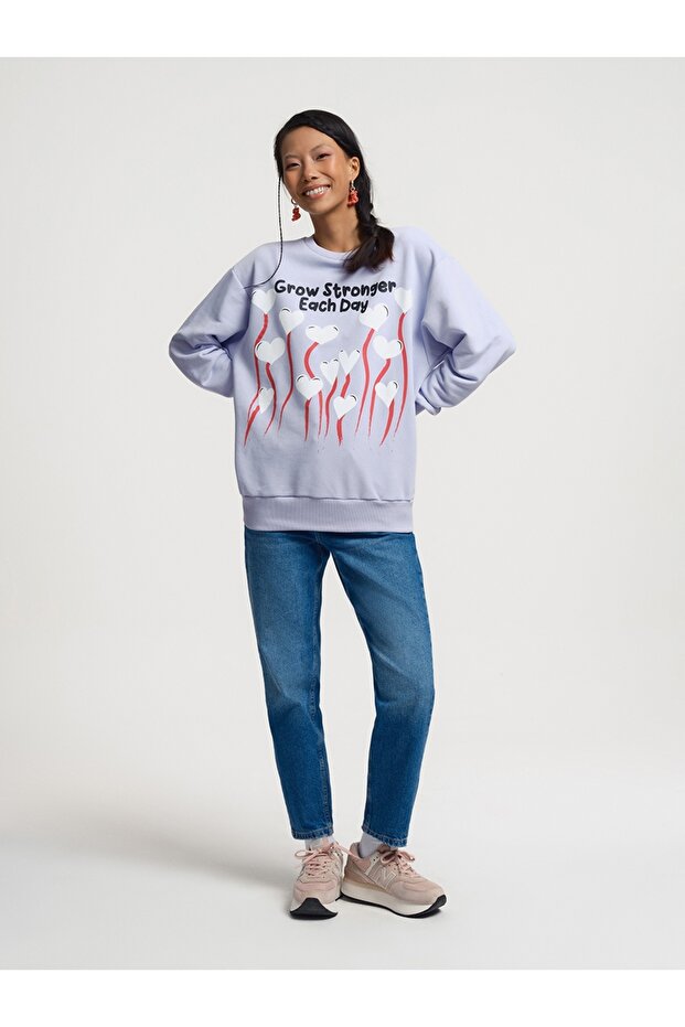 Oversize Kadın Sweatshirt - 2