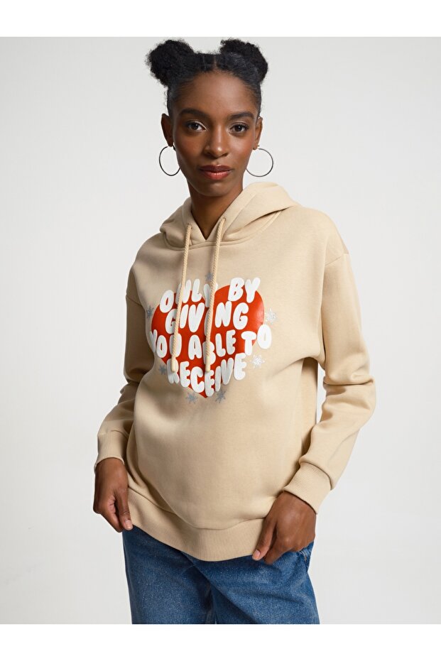 Oversize Kadın Sweatshirt - 2