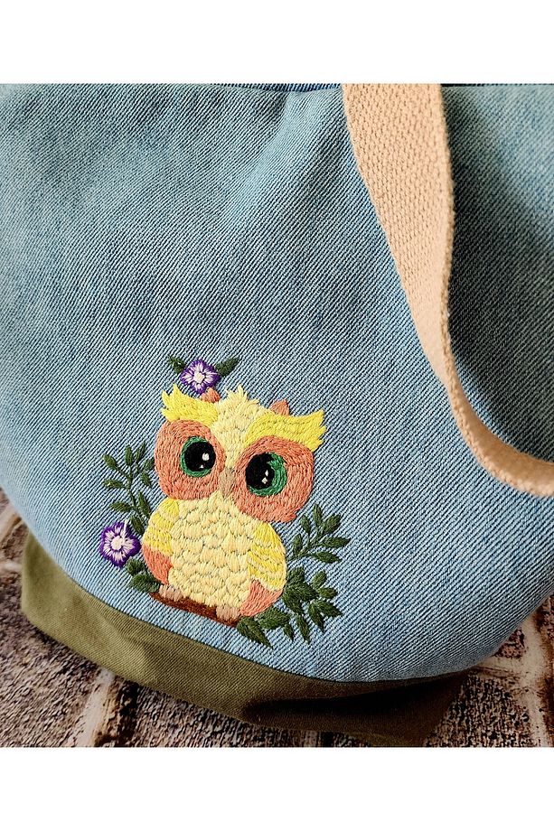 Nakış Detaylı, Kot Çanta %100 Handmade - 6