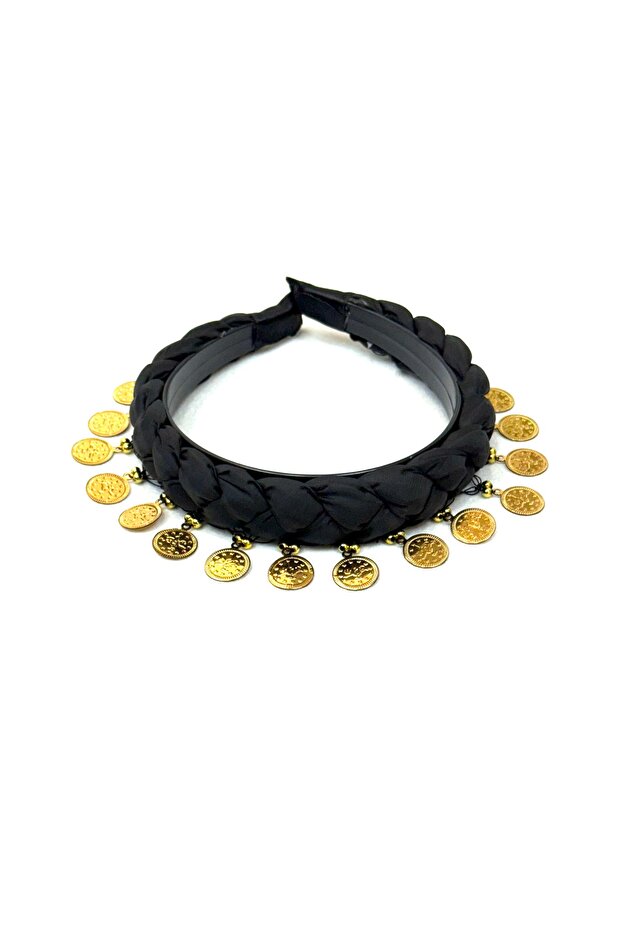 KARADENİZ YÖRESEL PULLU ÖRME SİYAH BANDANA - 3