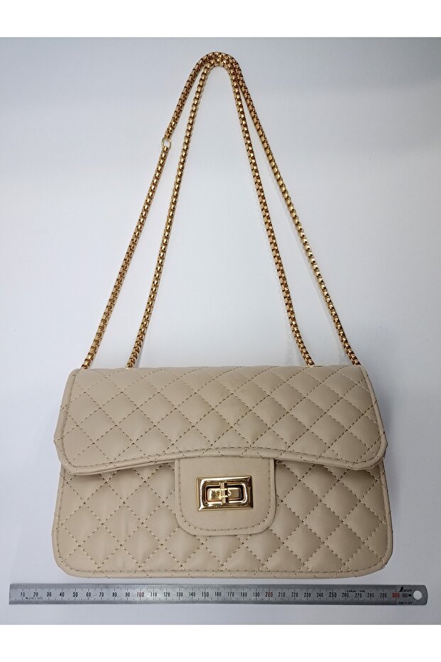 حزام سلسلة أنيق بنمط البقلاوة باللون البيج - 2