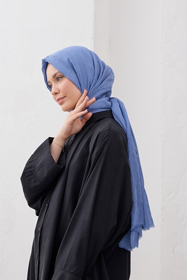 Bambu Pilise Şal Mavi - 4