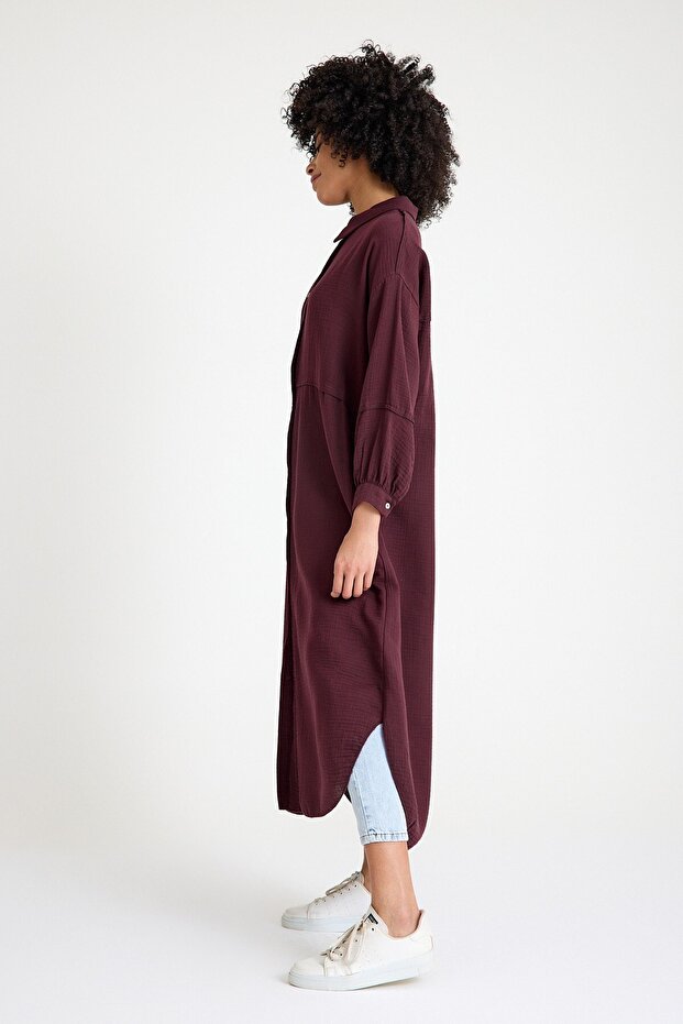 Müslin Gömlek Bordo - 3