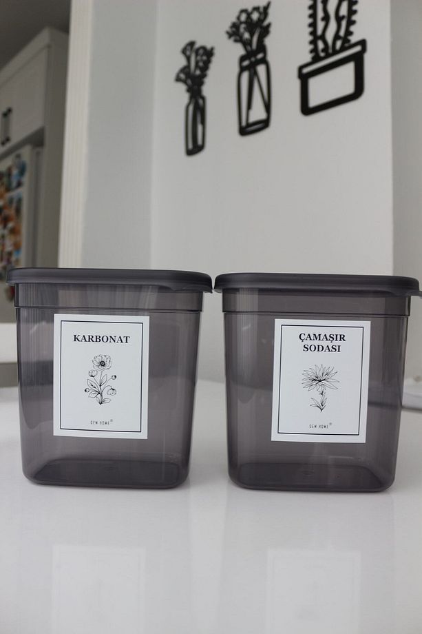 2' Li Antrasit Deterjan Kutusu Saklama Kabı 2000 ml Karbonat Ve Çamaşır Sodası Kutusu - 3