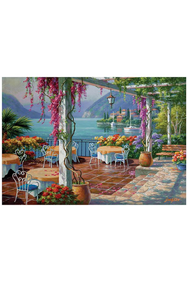 500 Parça Yapboz Puzzle - Mor Salkımlı Teras 3578 - 2
