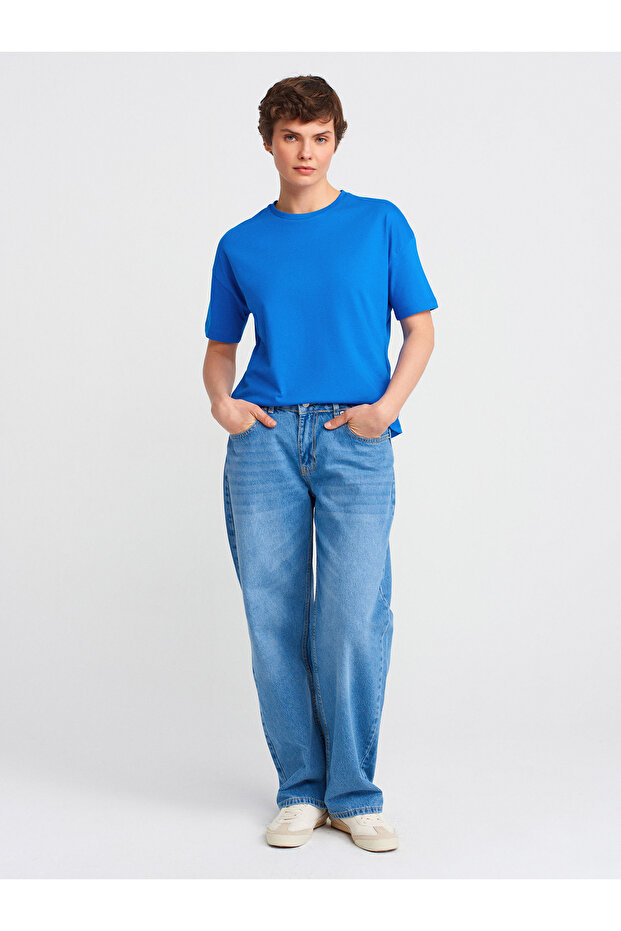 3683 Basic T-Shirt-Koyu Saks - 3