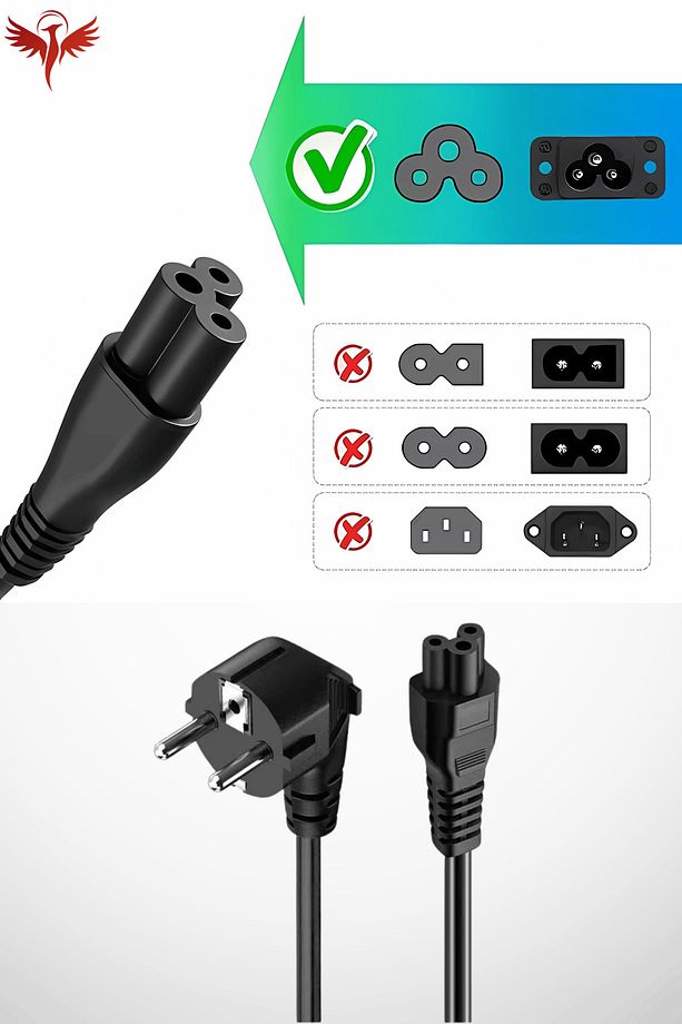 3 Metre Yonca Power Kablo - Notebook Adaptör Güç Kablosu 3*0.5mm 10a-16a 250v 500w 3mt -(IEC C5) - 4
