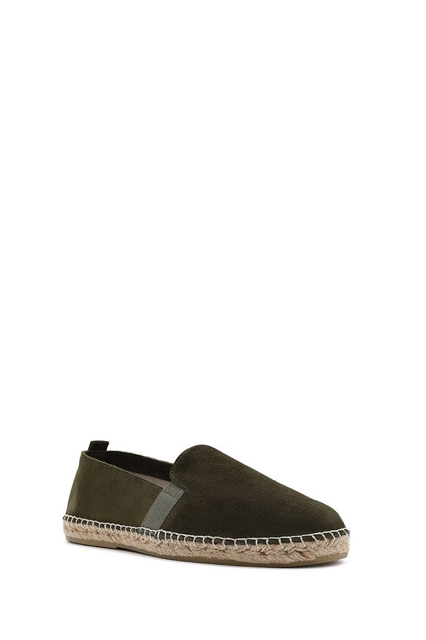 Erkek Yeşil Süet Deri Espadril 25SFD770010 - 6