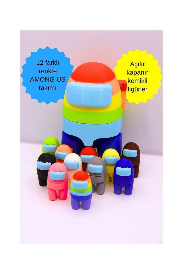 Amongus Oyuncak Robot Impostor 12 Figürlü Set Orijinal Detaylar Kaliteli Üretim - 3