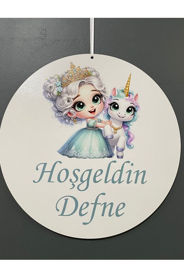 Özel Konsept Prenses Tasarım Isimli Bebek Çocuk Kapı Süsü Isme Özel Kapı Süsü - 2