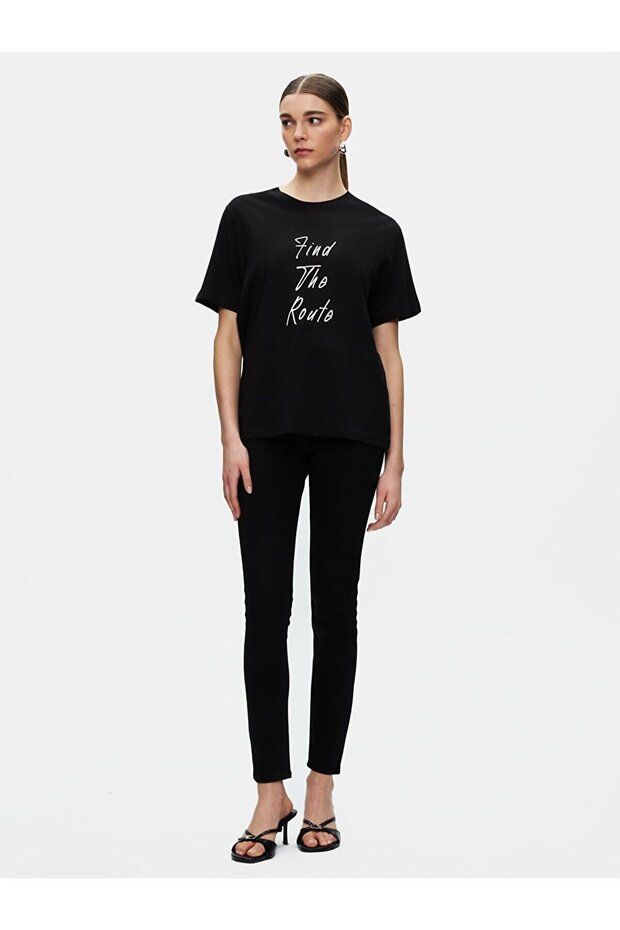 Regular Siyah T-shırt - 1