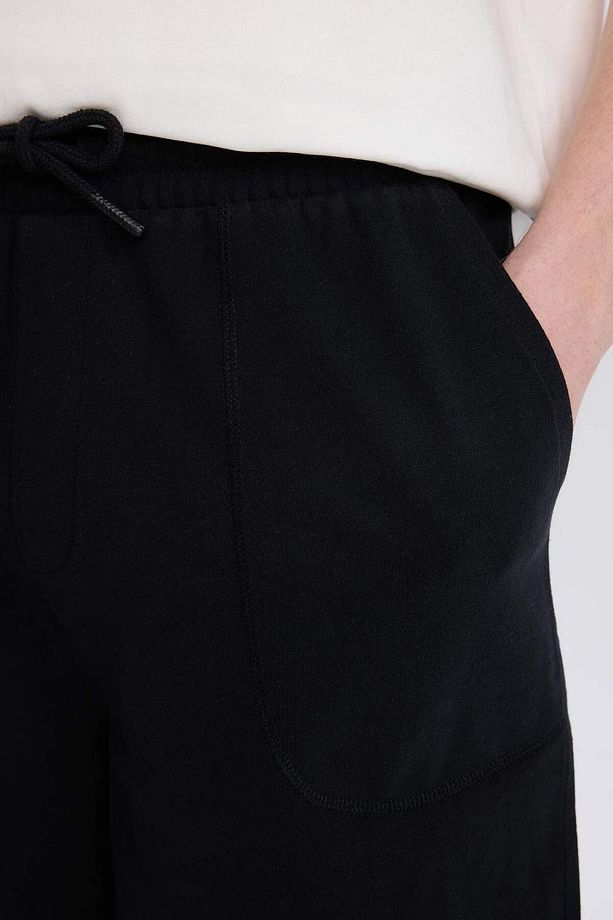 %100 Pamuk Slim Fit Dar Kesim Dar Paça Cepli Basic Düz Şort B8673AX25SM - 6