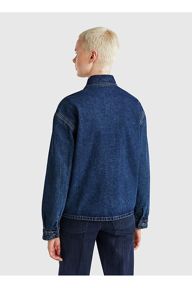 Oversized Koyu Mavi Kadın Ceket 296XDN07R - 3