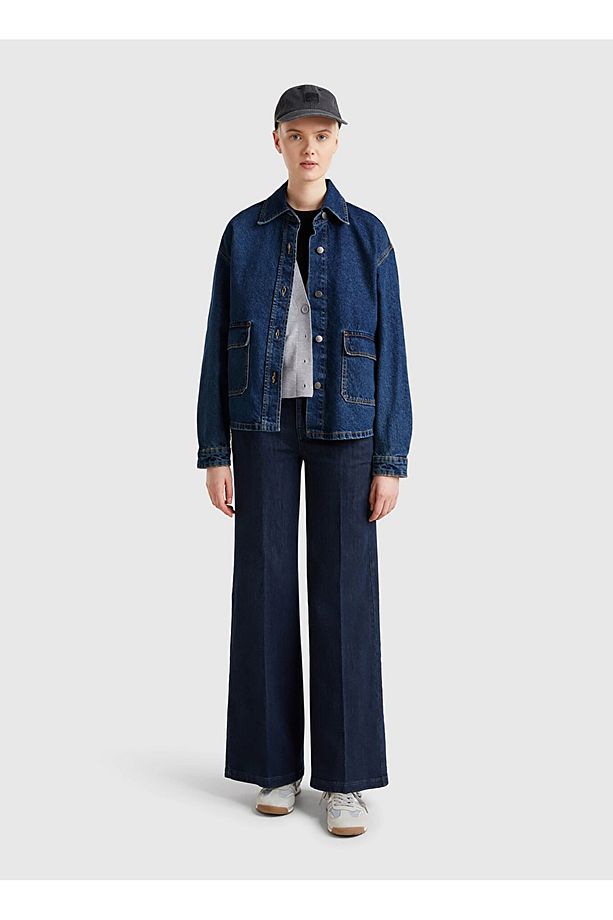 Oversized Koyu Mavi Kadın Ceket 296XDN07R - 1