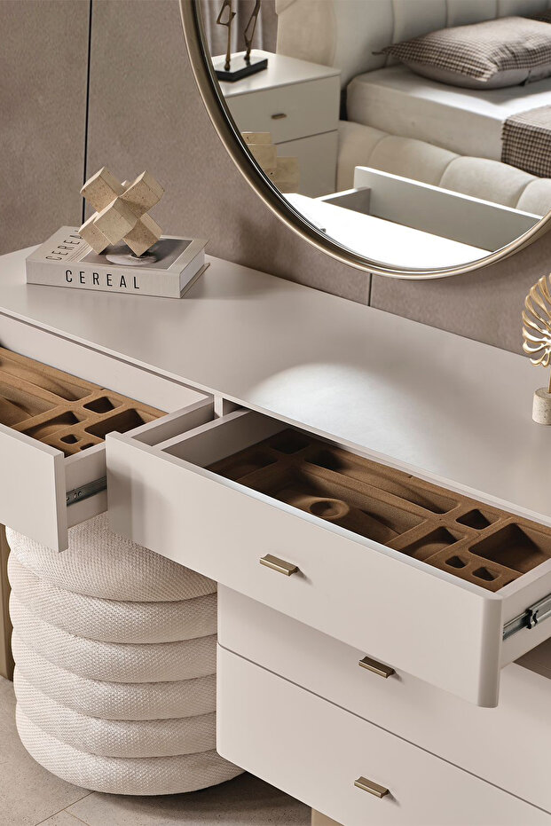 Silvar Aynalı Puflu Şifonyer - 2