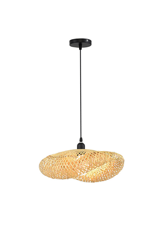 Cowboy Model Tekli Rattan Bambu Modern Tasarım İskandinav Bohem Sarkıt Avize - 8