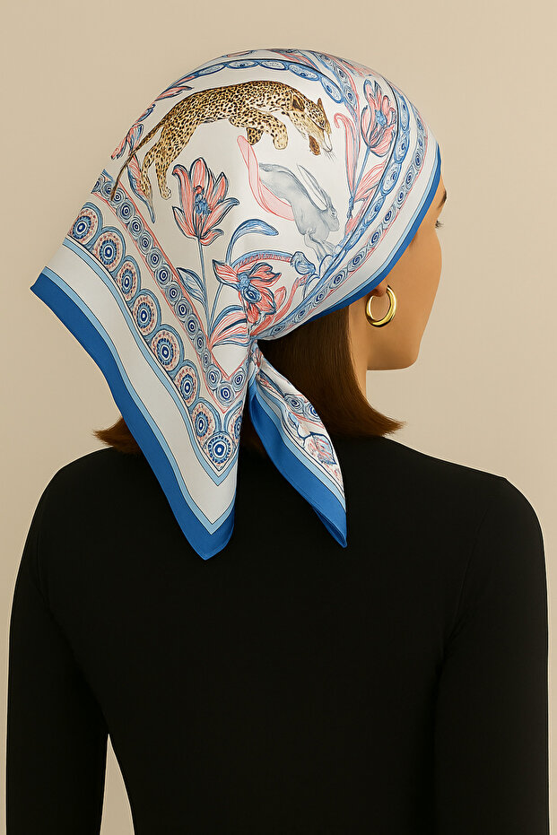 Patterned Satin Scarf - 5