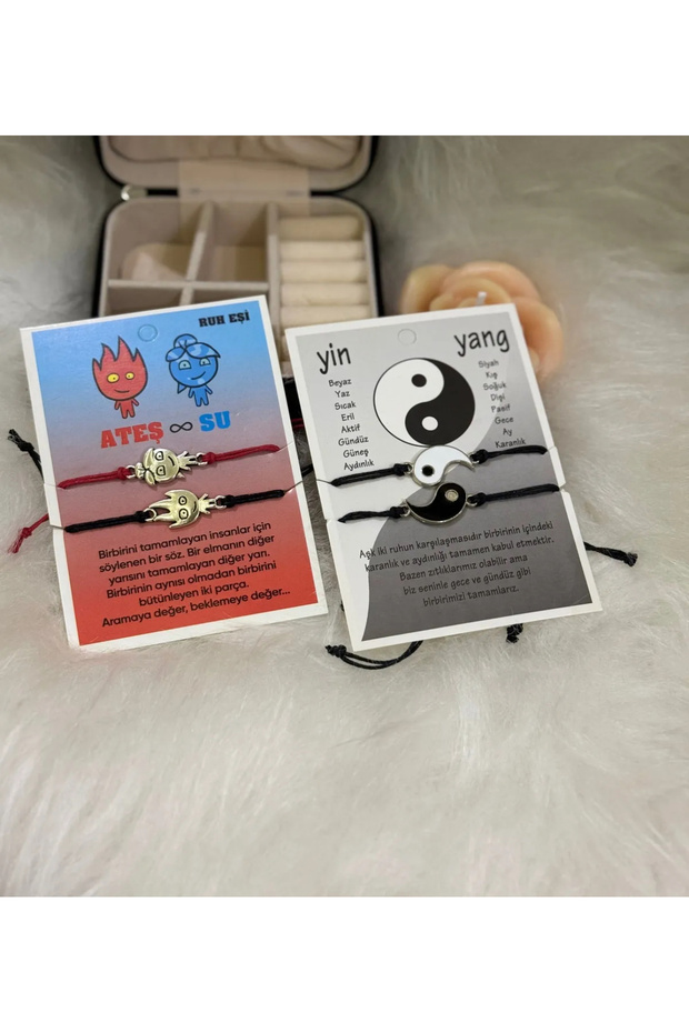 Water and Fire Bracelet, Ying Yang, Dear Bracelet Friend Bracelet Set