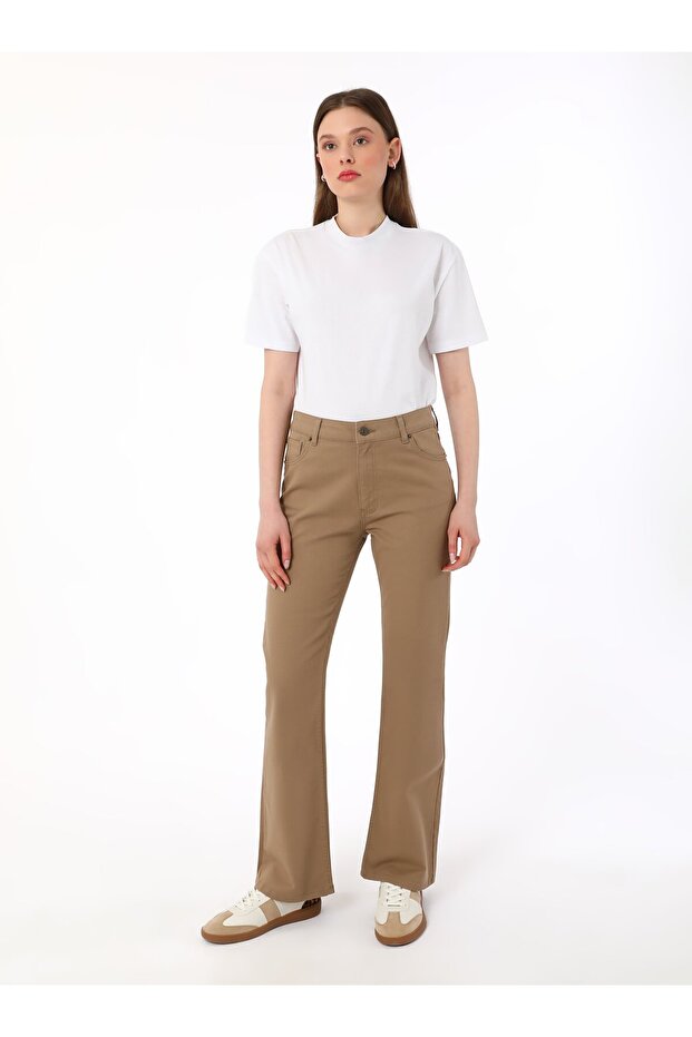 Denim Pantolon - Camel - Refka - 2