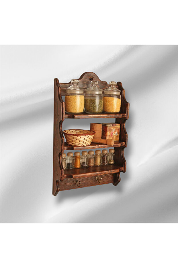 Ahşap baharatlık terek, Duvar rafı, - 3
