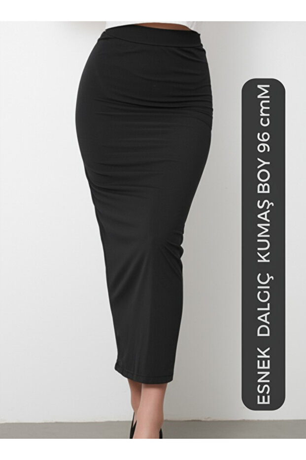 Women's Long Pencil Skirt Stretchy Diver Fabric Corset Belt High Waist Length96Cm