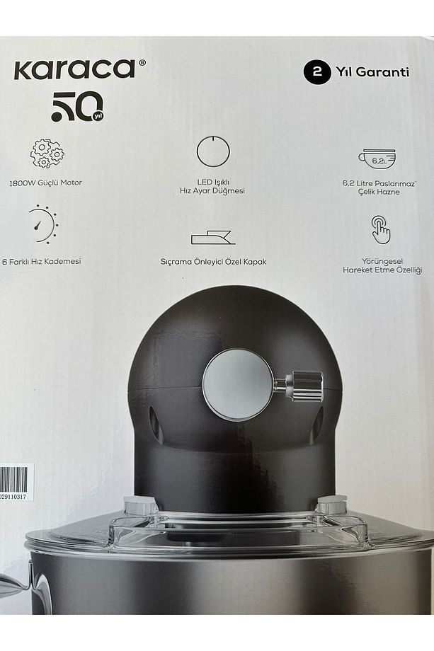 Powercast Chef Döküm Stand Mikser 1800w Mutfak Şefi - 6,2 Lt Geniş Hacim - 6 Kademeli - 7