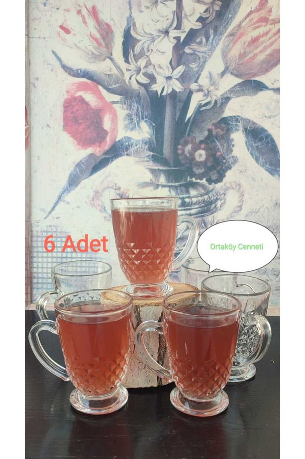 6 ad Cam çay kahve bardağı şık görüntü ithal. 150 cc Hacim. 9.5 cm boyu 6.5 cm ağız genişliği - 5
