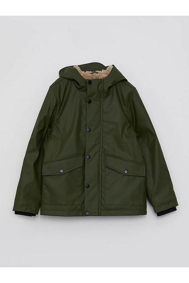 LCW Kids Yeşil Kapüşonlu Basic Erkek Çocuk Mont - 5