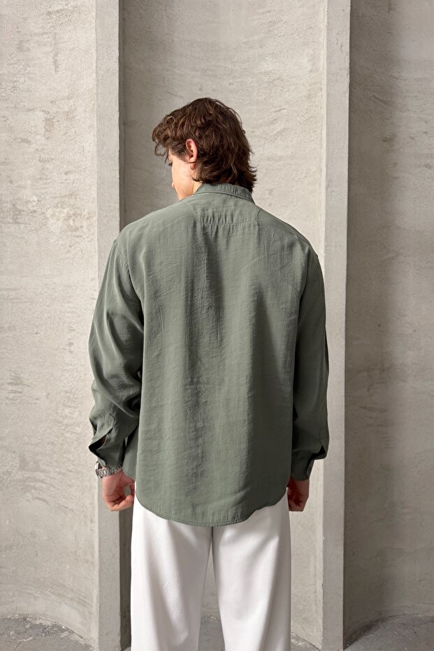 Erkek Oversize Modal Gömlek - 6
