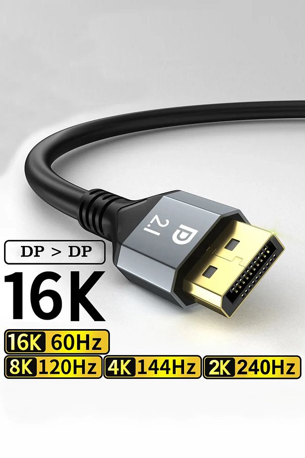 16K Displayport (DP) Görüntü Aktarım Kablosu 2 Metre V2.1 Bilgisayar Laptop Projektör Uyumlu - 2